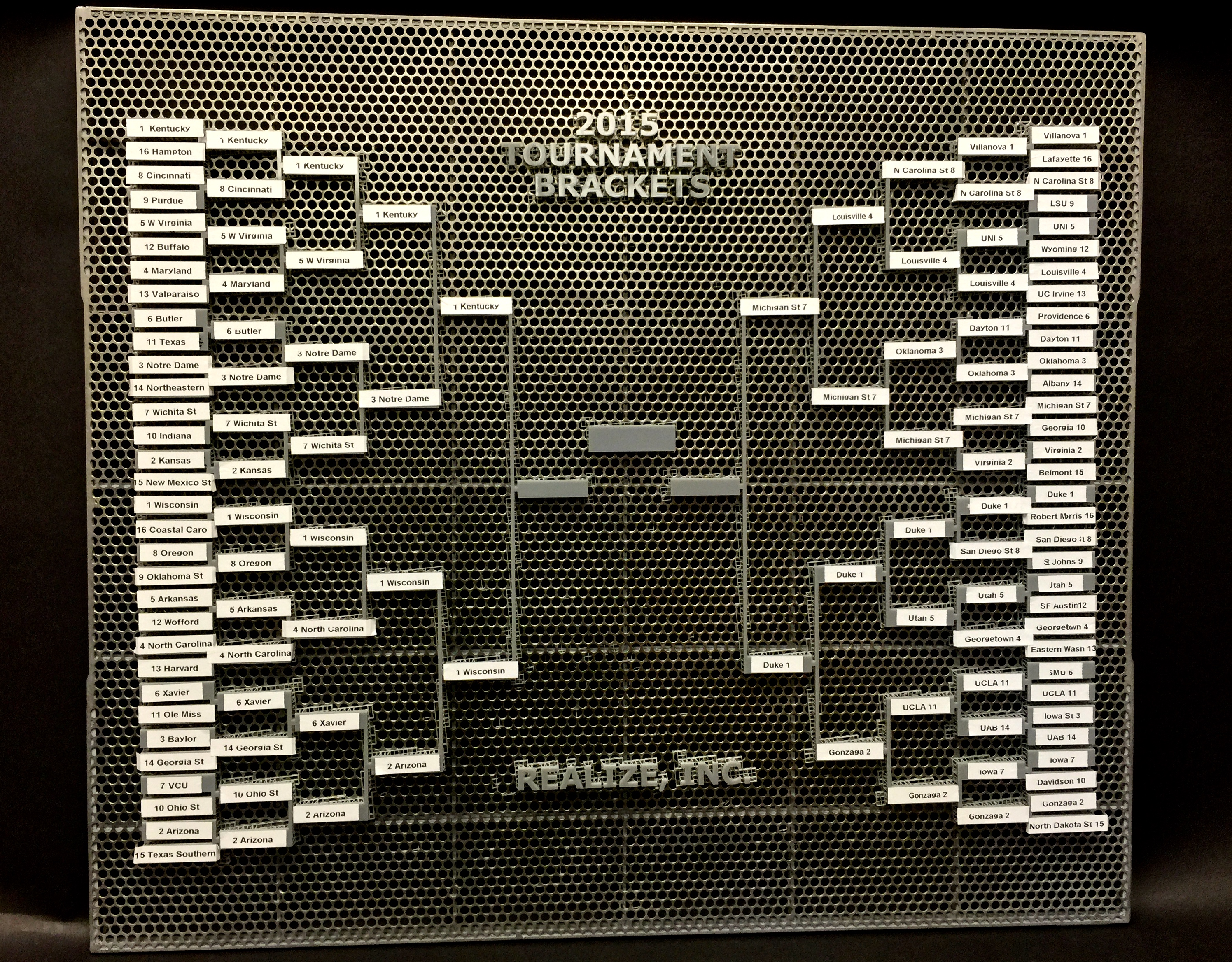 World’s First 3D Printed College Hoops Tournament Bracket